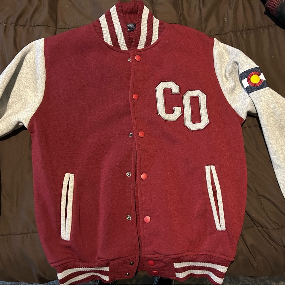Maroon and Gray Varsity Jacket Colorado